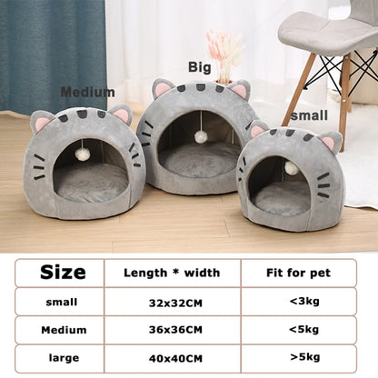 Cozy Grey Cat Bed & Pet House – The Perfect Solution for a Warm, Comfortable Sleep for Cats