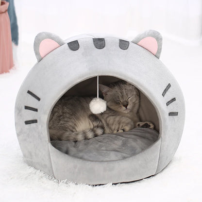 Cozy Grey Cat Bed & Pet House – The Perfect Solution for a Warm, Comfortable Sleep for Cats