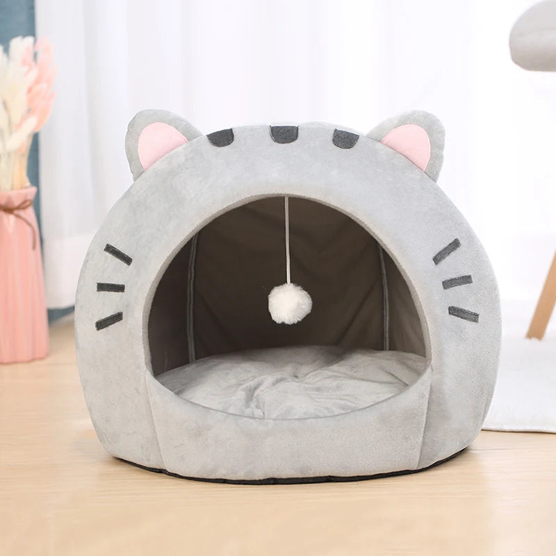 Cozy Grey Cat Bed & Pet House – The Perfect Solution for a Warm, Comfortable Sleep for Cats